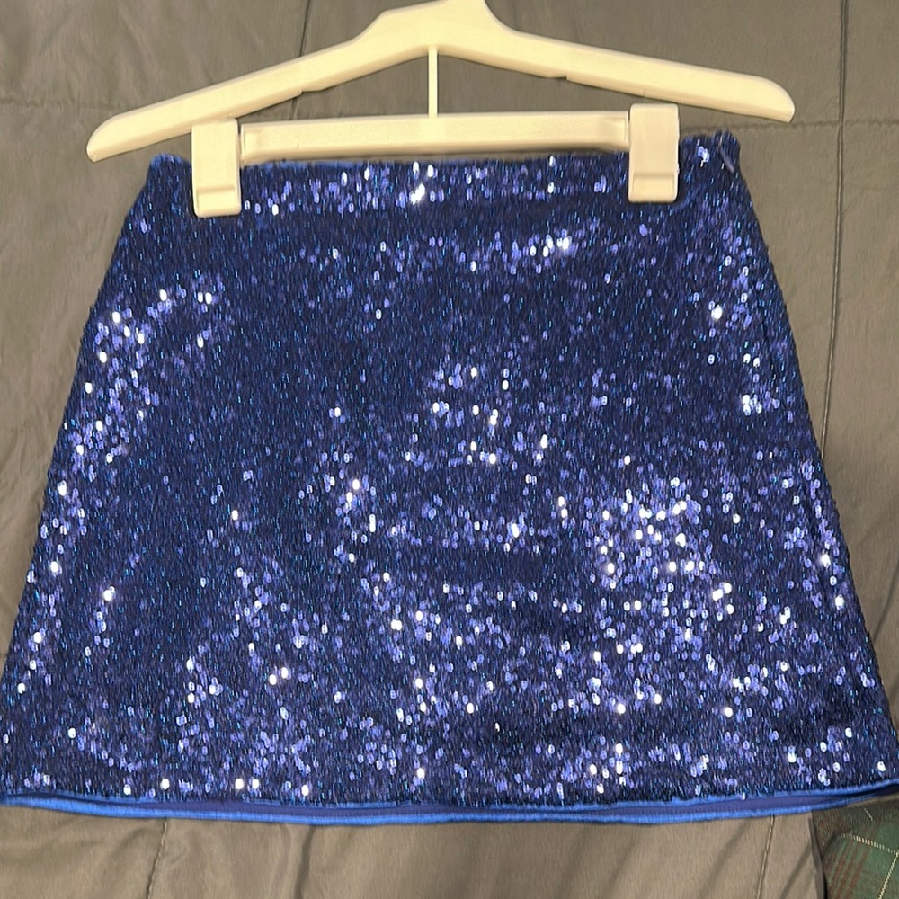 Dynamite Sparkling Blue Mini Skirt
